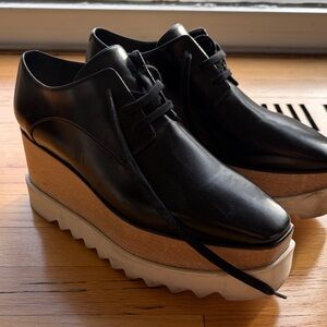 Stella McCartney Black and Tan Platform Shoes